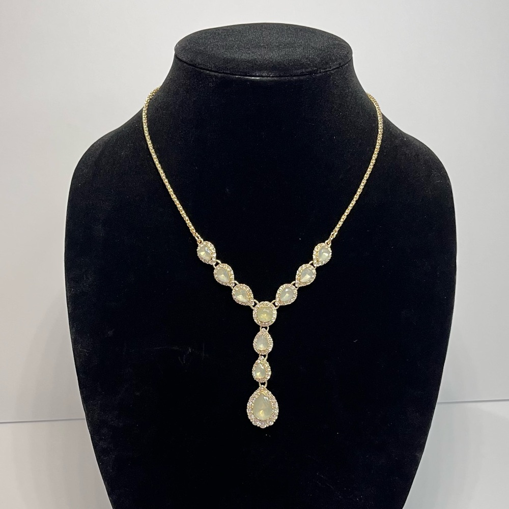 Charter Club 19”  Pave Opalescent Stones Statement Necklace - NWOT
